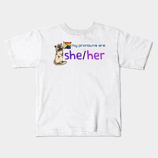 My Pronouns with Chocolate (She/Her) Kids T-Shirt